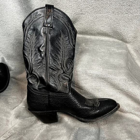 Vintage Tony Lama Mens 7.5ee Stallion Boot Style Leather Embroidered Made in USA main image 13